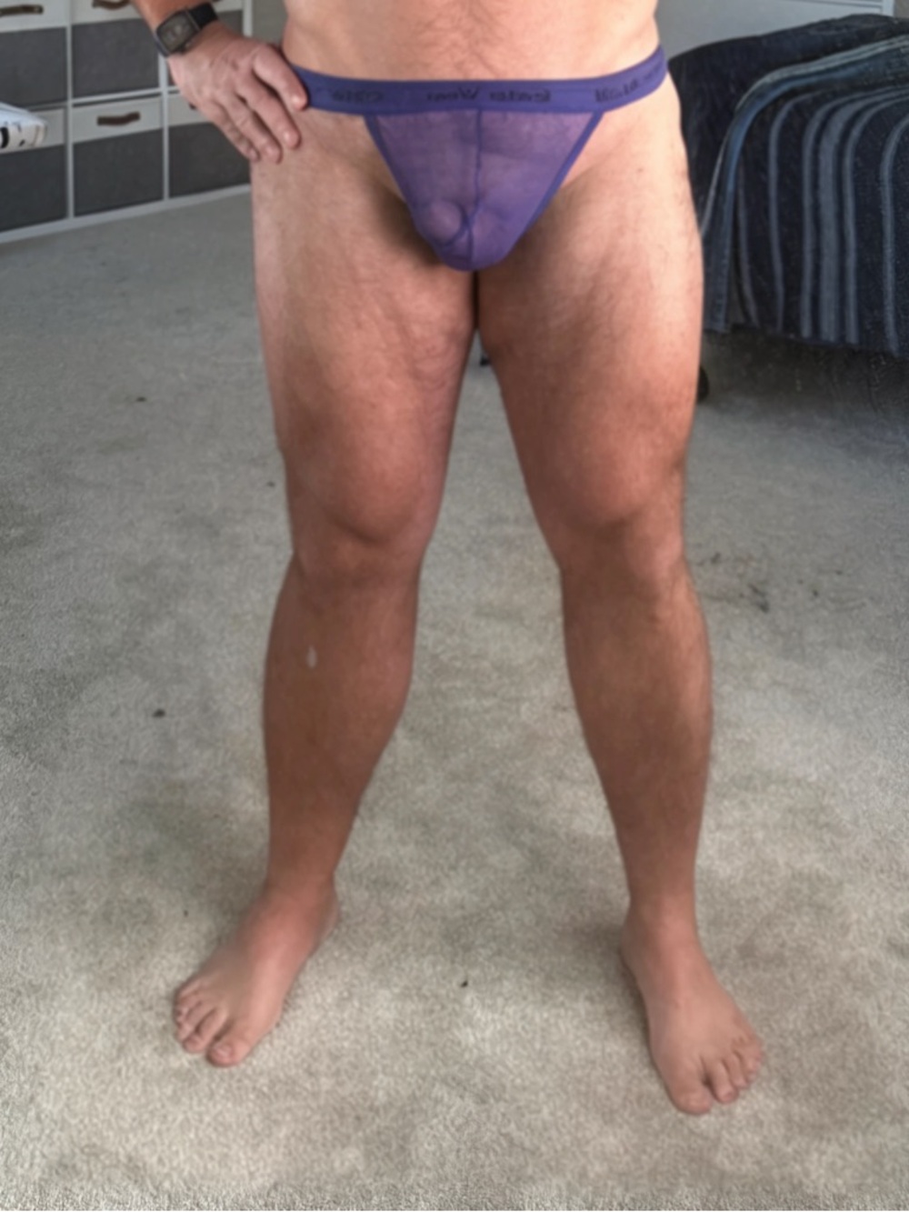 Men's Carter Wear Sheer Mesh thong Purple XXL NWT - Picture 3 of 3